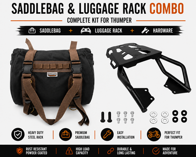 TAIL BAG (BLACK) WITH TOP RACK FIT FOR HUNTER 350