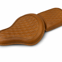 GENUINE LEATHER RIDER AND PILLION SEAT (TAN) FIT FOR ROYAL ENFIELD CLASSIC 650