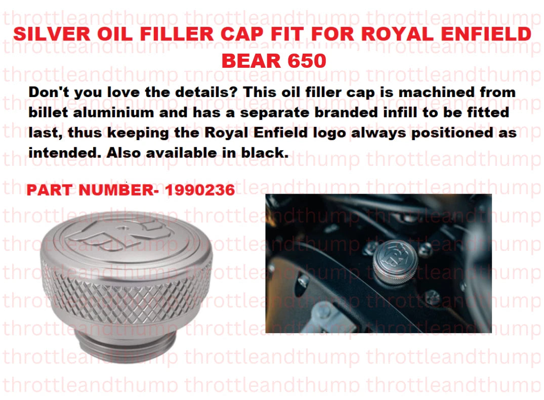 Silver Oil Filler Cap fit for Royal Enfield Bear 650