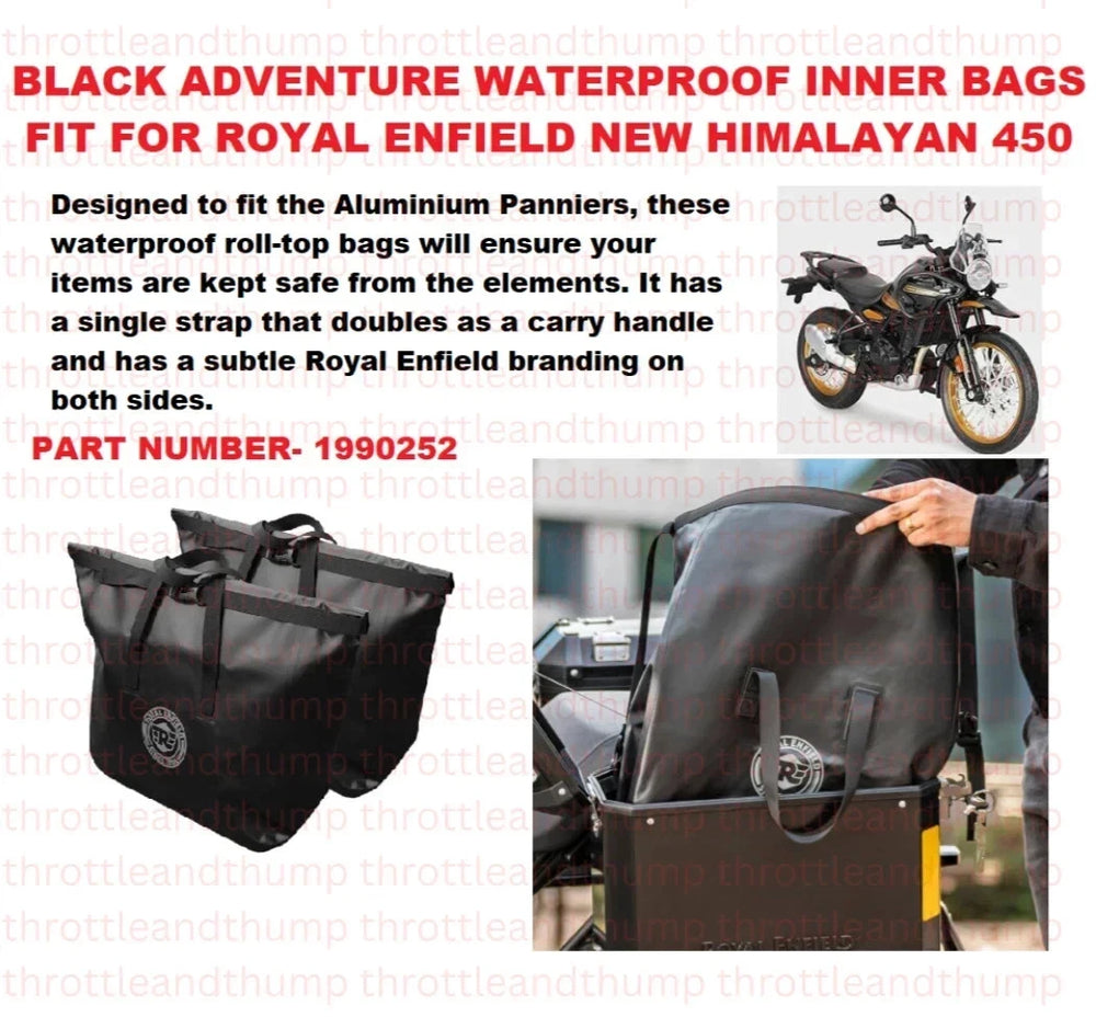 Black Adventure Waterproof Inner Bags fit for Royal Enfield Himalayan 450