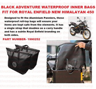 Black Adventure Waterproof Inner Bags fit for Royal Enfield Himalayan 450