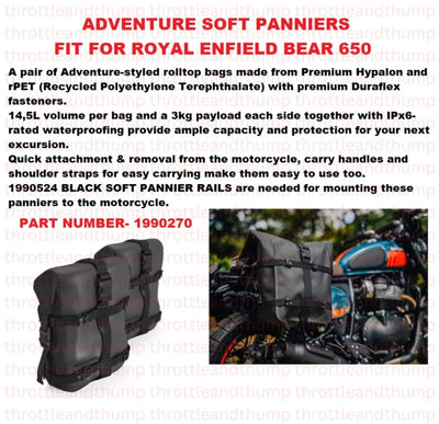 Adventure Soft Panniers fit for Royal Enfield Bear 650