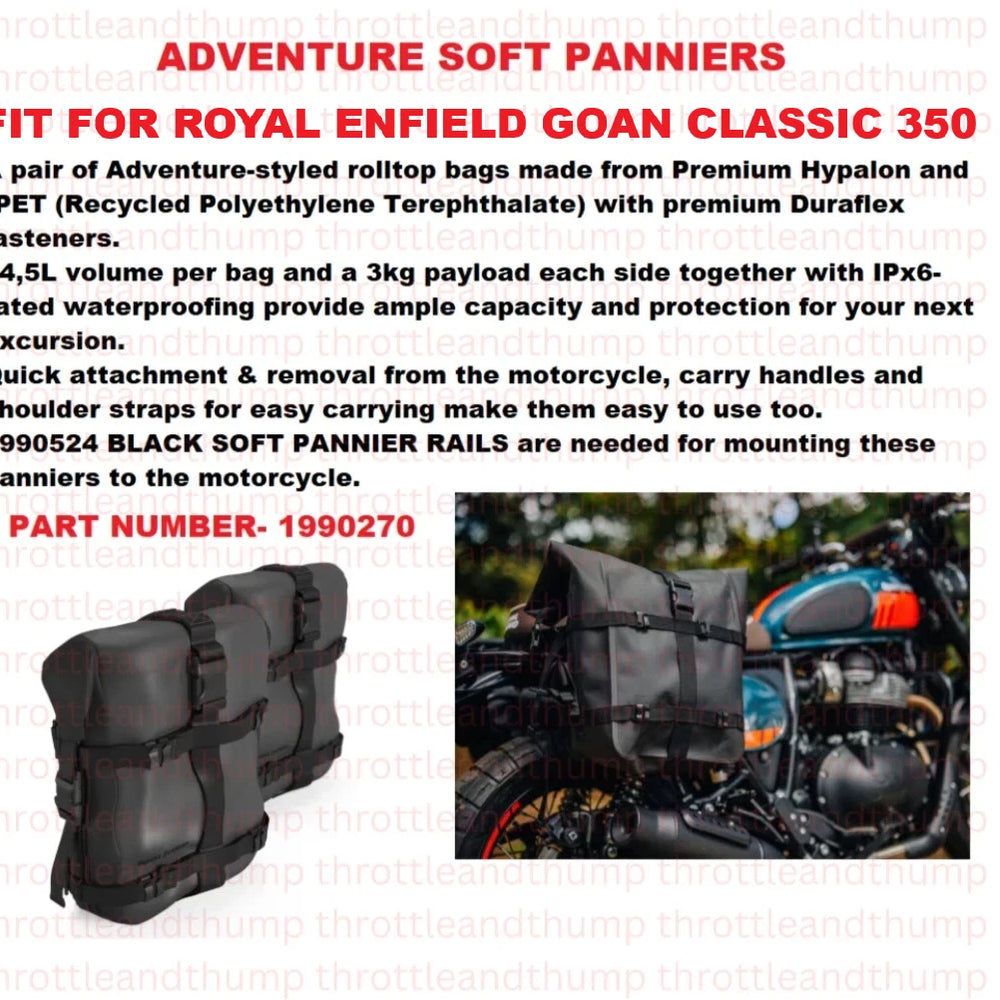 Adventure Soft Panniers fit for Royal Enfield Goan Classic 350