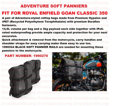 Adventure Soft Panniers fit for Royal Enfield Goan Classic 350