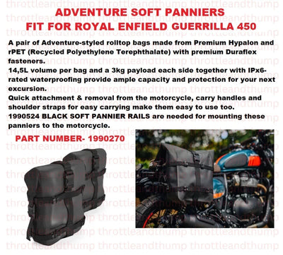 Adventure Soft Panniers fit for Royal Enfield Guerrilla 450