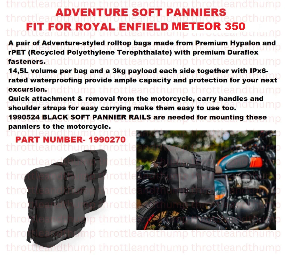Adventure Soft Panniers fit for Royal Enfield Meteor 350