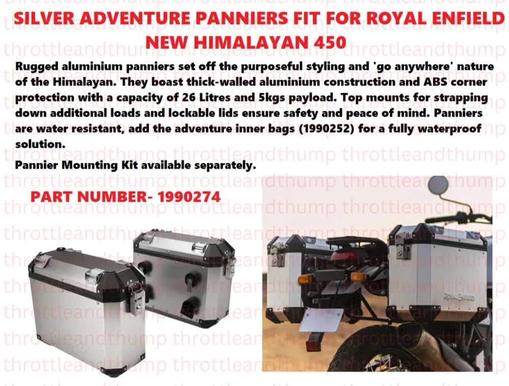 Silver Adventure Panniers fit for Royal Enfield Himalayan 450