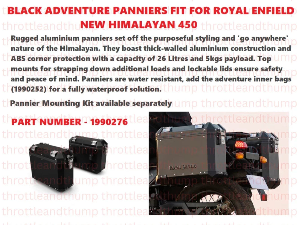 Black Adventure Panniers fit for Royal Enfield Himalayan 450
