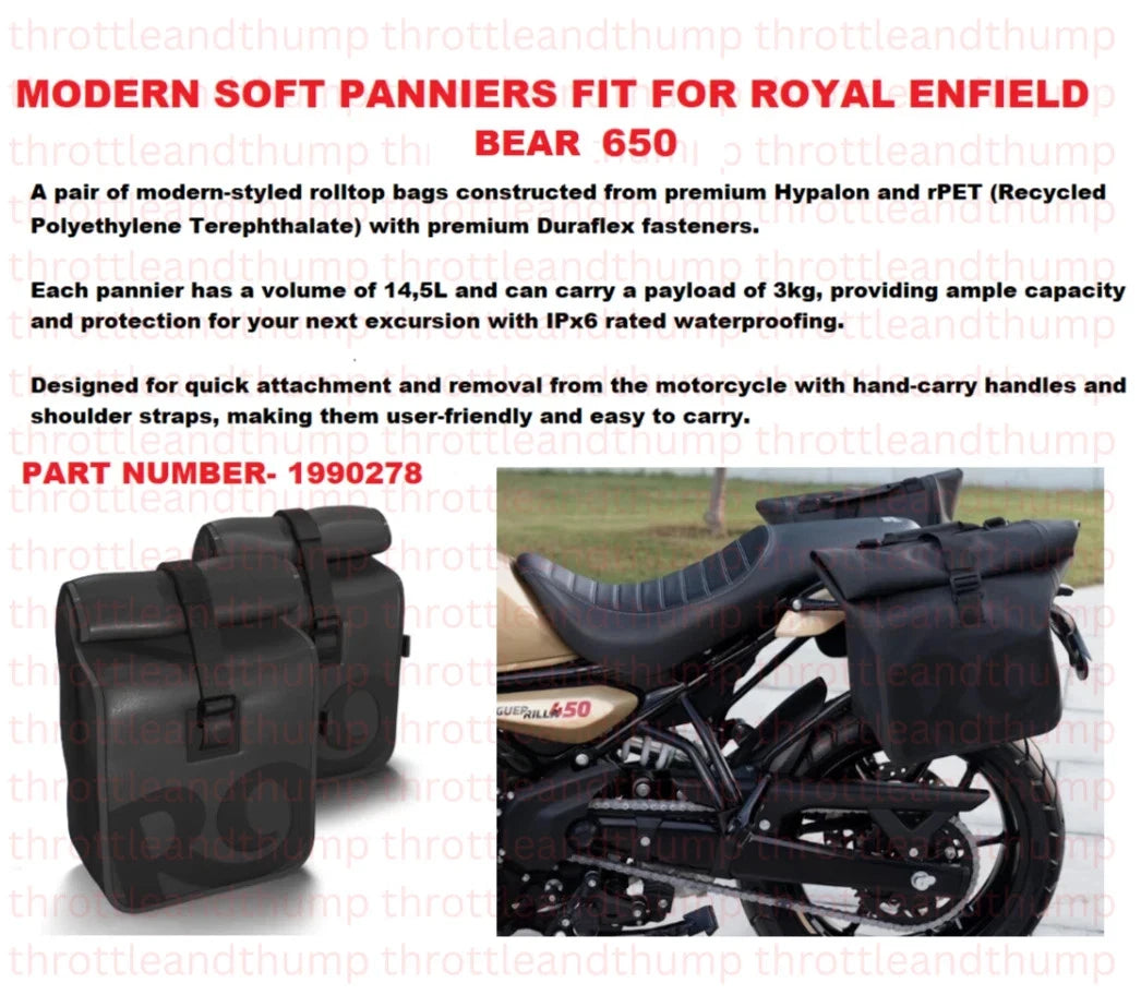 Modern Soft Panniers fit for Royal Enfield Bear 650
