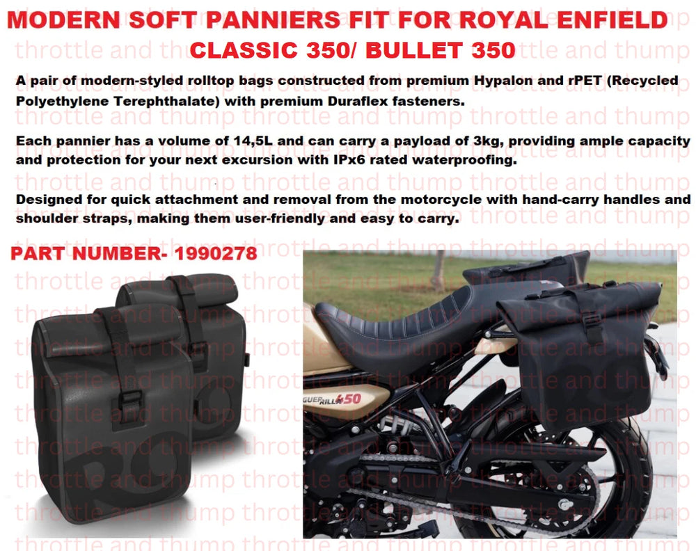 Modern Soft Panniers fit for Royal Enfield Classic 350