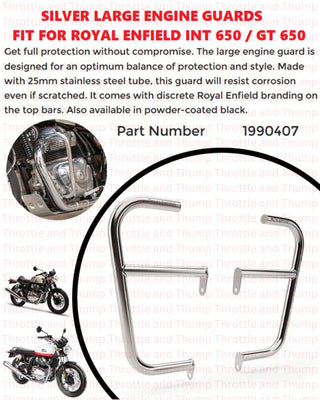 Silver Large Engine Guards fit for Royal Enfield Continental GT 650