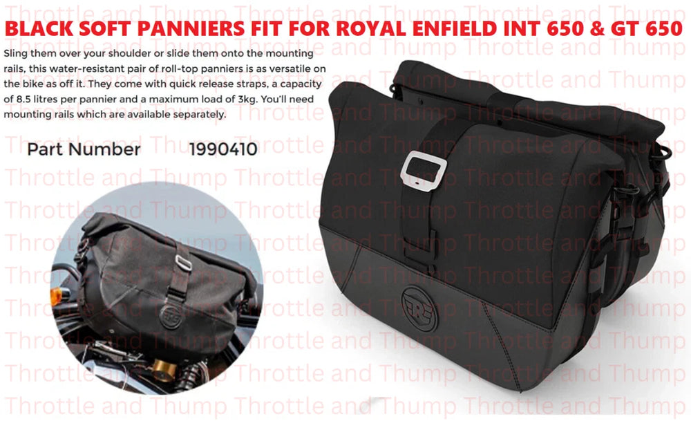 Black Soft Panniers fit for Royal Enfield Continental GT 650