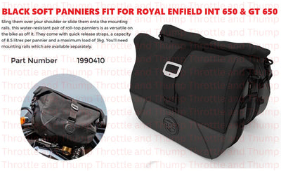 Black Soft Panniers fit for Royal Enfield Continental GT 650
