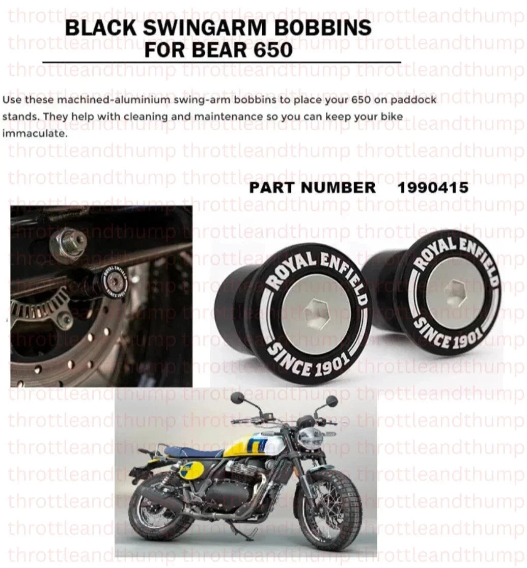 Black Swingarm Bobbins fit for Royal Enfield Bear 650