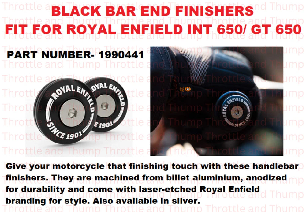 Black Bar End Finishers fit for Royal Enfield Interceptor 650