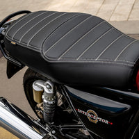 Black Deluxe Touring Dual Seat fit for Royal Enfield Interceptor 650