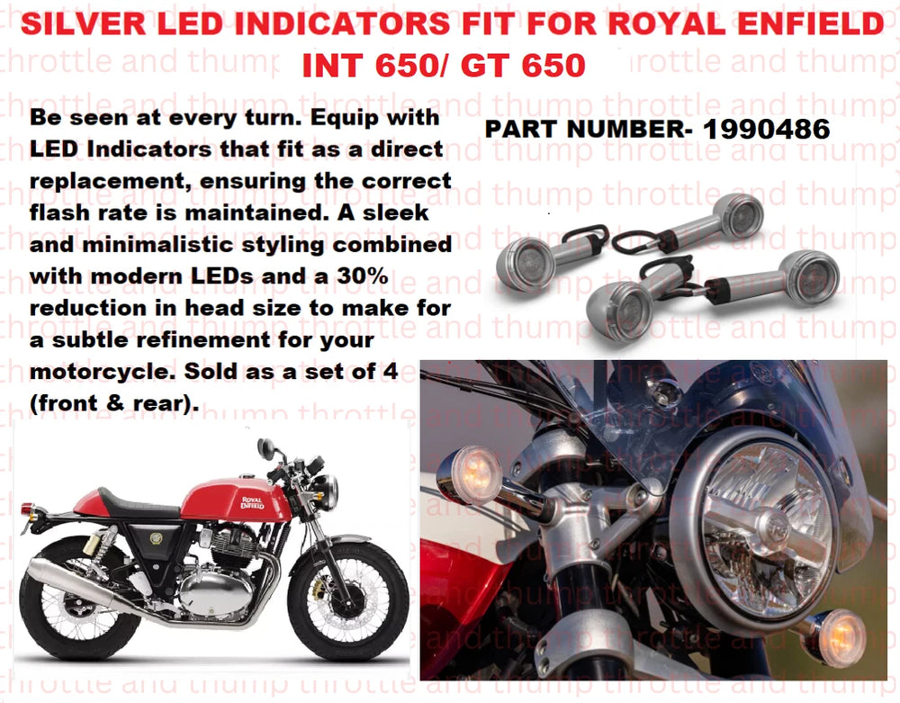 Silver Led Indicators fit for Royal Enfield Continental GT 650