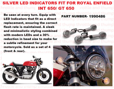 Silver Led Indicators fit for Royal Enfield Continental GT 650