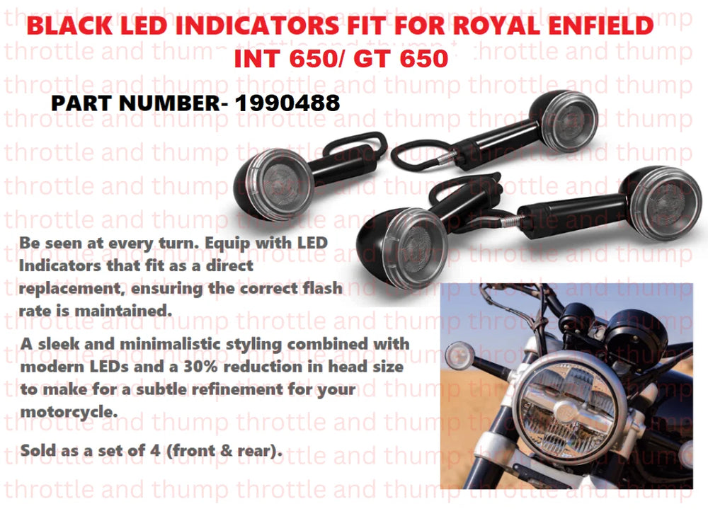 Black LED Indicators fit for Royal Enfield Interceptor 650
