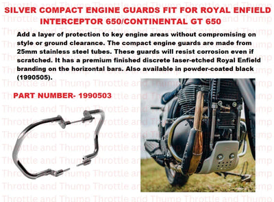 Silver Compact Engine Guards fit for Royal Enfield Continental GT 650