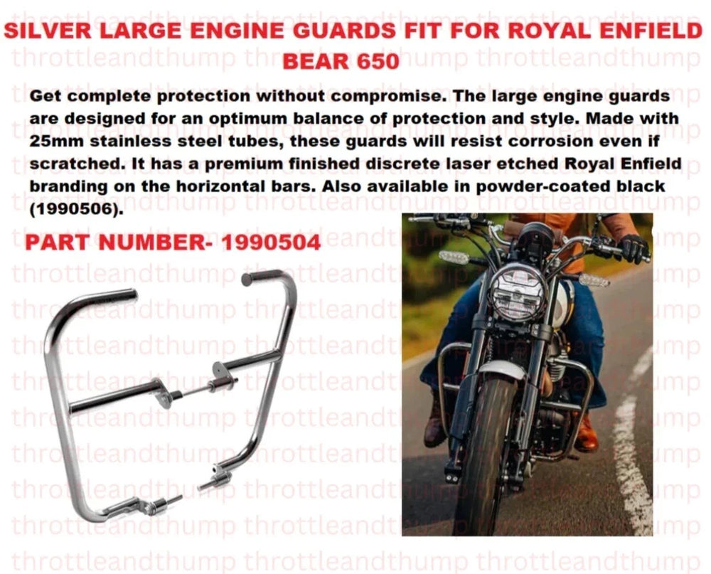 Silver Large Engine Guards fit for Royal Enfield Bear 650