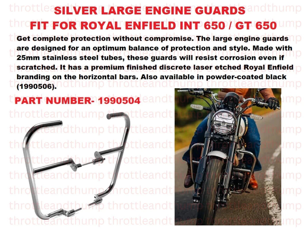 Silver Large Engine Guards fit for Royal Enfield Continental GT 650