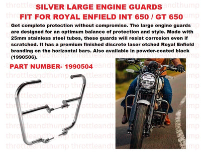 Silver Large Engine Guards fit for Royal Enfield Continental GT 650