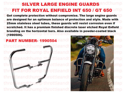 Silver Large Engine Guards fit for Royal Enfield Interceptor 650