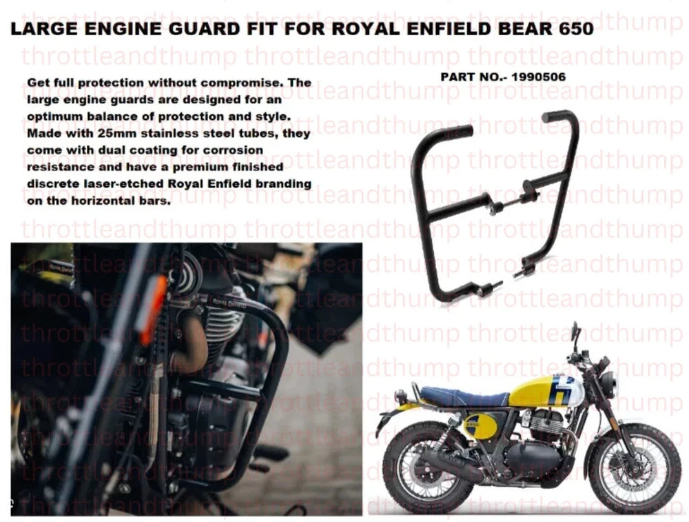 Black Large Engine Guards fit for Royal Enfield Bear 650