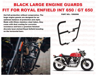 Black Large Engine Guards fit for Royal Enfield Interceptor 650
