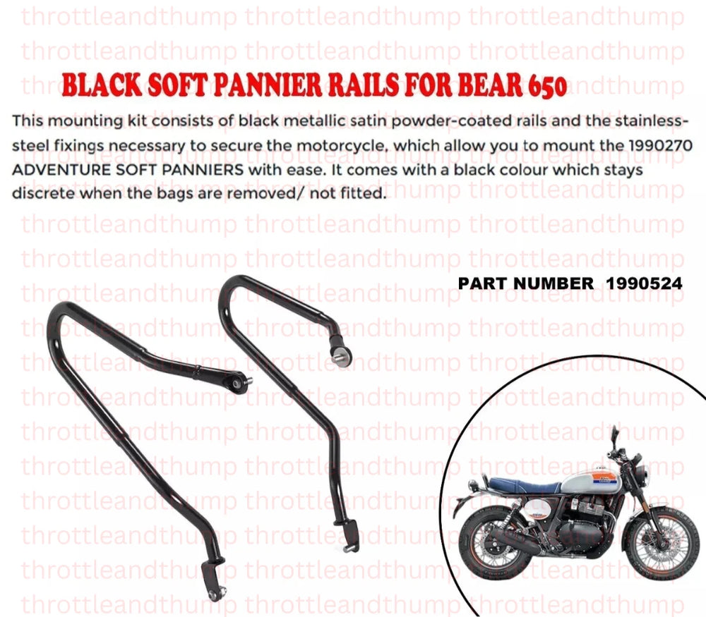 Black Soft Pannier Rails fit for Royal Enfield Bear 650