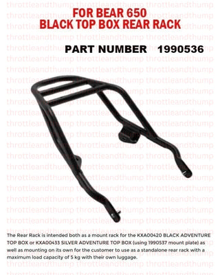 Black Top Box Rear Rack fit for Royal Enfield Bear 650