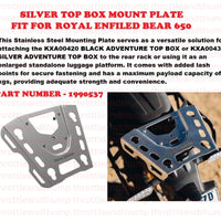 Silver Top Box Mount Plate fit for Royal Enfield Bear 650