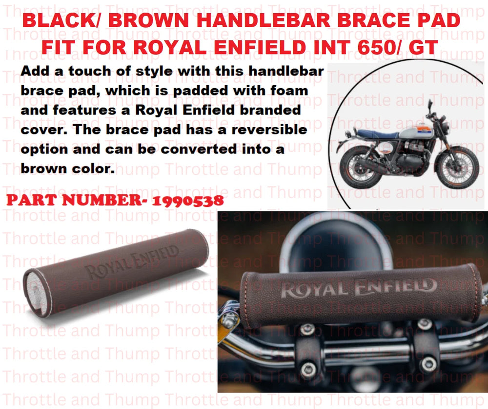 Black/ Brown Handlebar Brace Pad fit for Royal Enfield Interceptor 650