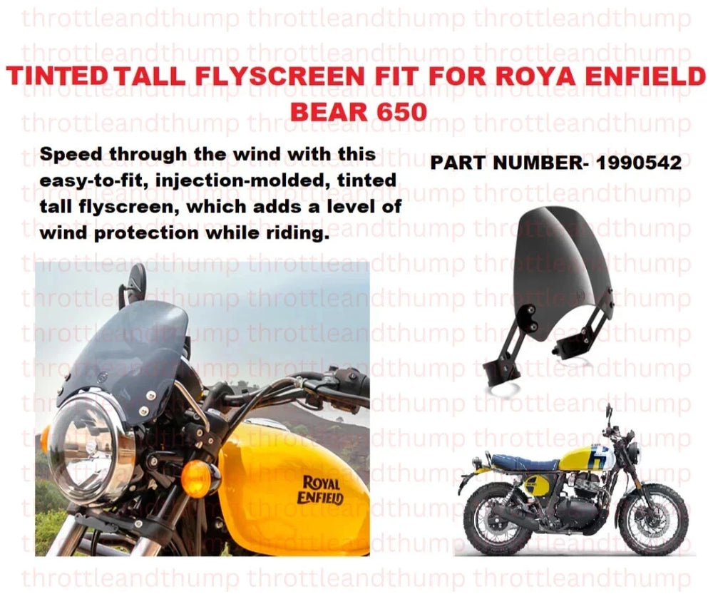 Tinted Tall Flyscreen fit for Royal Enfield Bear 650