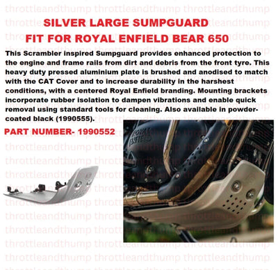 Silver Large Sumpguard fit for Royal Enfield Bear 650