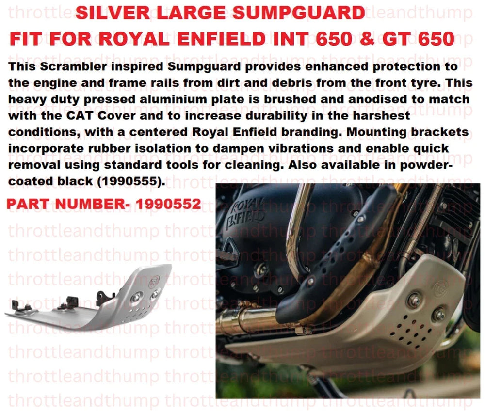 Silver Large Sumpguard fit for Royal Enfield Interceptor 650