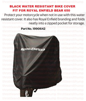 Black Water Resistant Bike Cover fit for Royal Enfield Bear 650