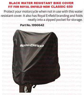 Black Water Resistant Bike Cover fit for Royal Enfield Classic 650