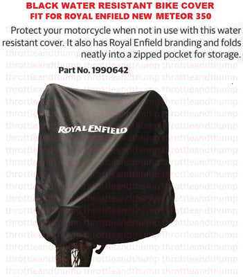 Black Water Resistant Bike Cover fit for Royal Enfield Meteor 350
