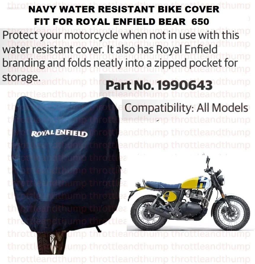 Navy Water Resistant Bike Cover fit for Royal Enfield Bear 650