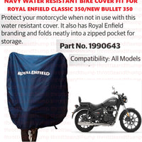 Navy Water Resistant Bike Cover fit for Royal Enfield Classic 350