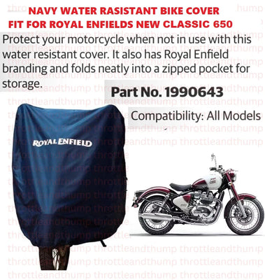Navy Water Resistant Bike Cover fit for Royal Enfield Classic 650
