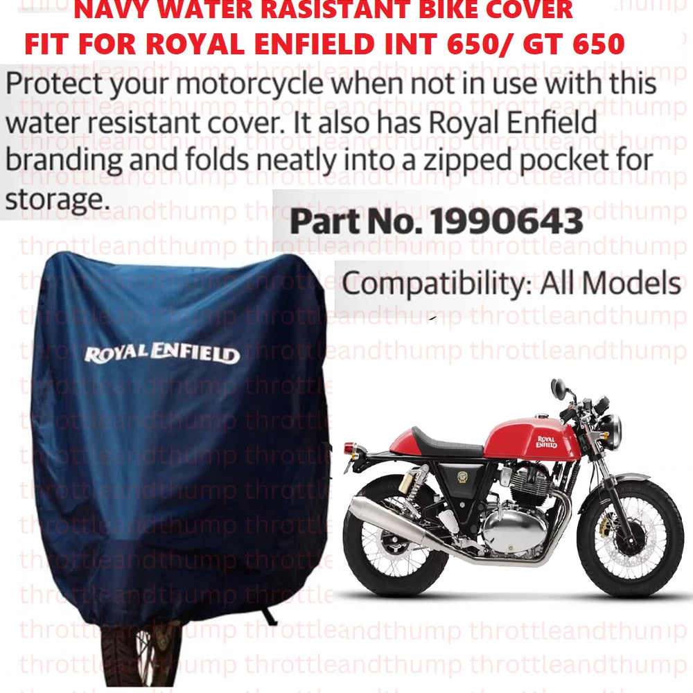 Navy Water Resistant Bike Cover fit for Royal Enfield Continental GT 650