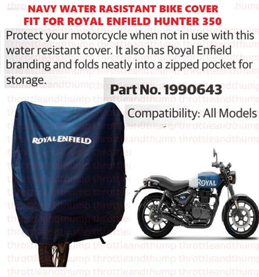 Navy Water Resistant Bike Cover fit for Royal Enfield Hunter 350
