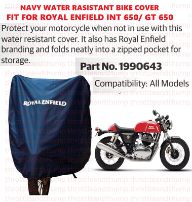 Navy Water Resistant Bike Cover fit for Royal Enfield Interceptor 650