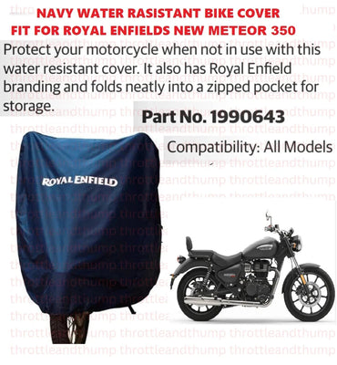 Navy Water Resistant Bike Cover fit for Royal Enfield Meteor 350