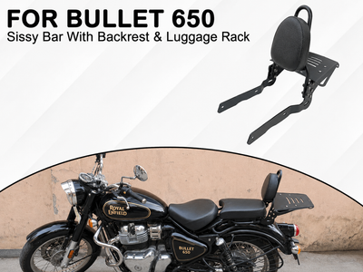 SISSY BAR BACKREST WITH LUGGAGE RACK FIT FOR ROYAL ENFIELD bullet 650