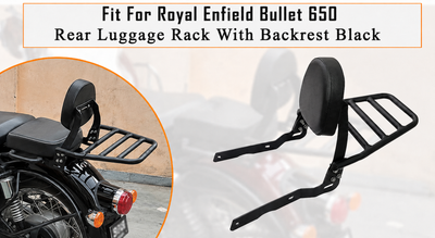 TOURING BACKREST WITH LUGGAGE RACK FIT FOR ROYAL ENFIELD bullet 650