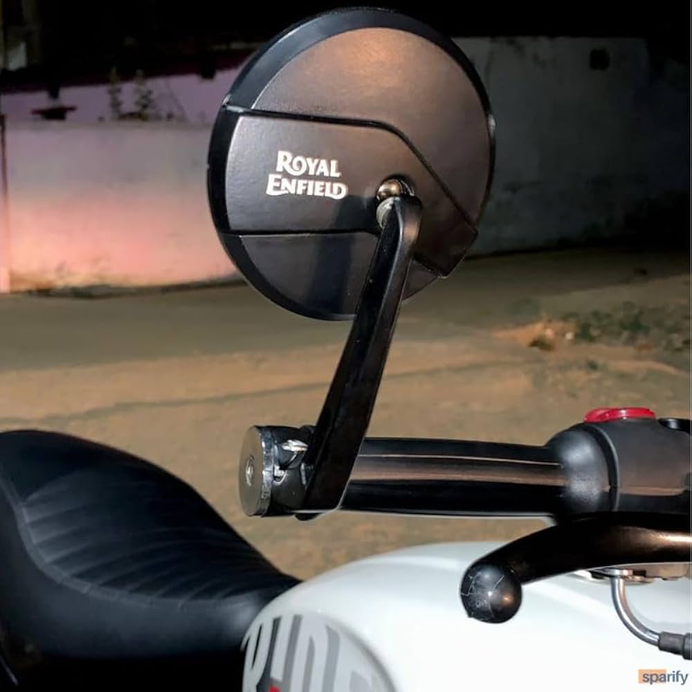 BLACK BAR END MIRROR TYPE-1 FIT FOR ROYAL ENFIELD BEAR 650